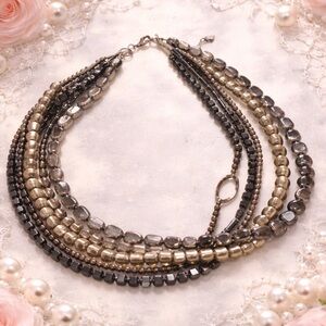 Silpada Sterling Silver Hematite
Hailstone Glass Multi Strand
Necklace 18"